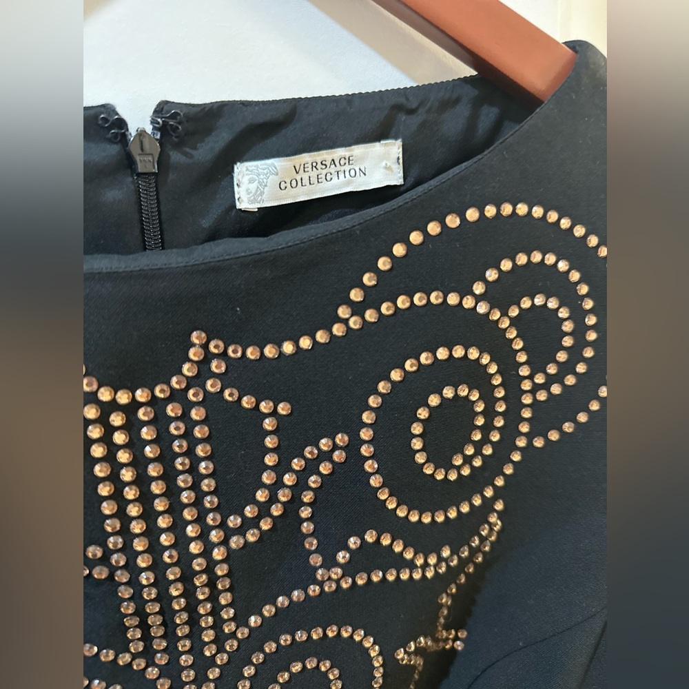 Black with Brass Versace Dress
